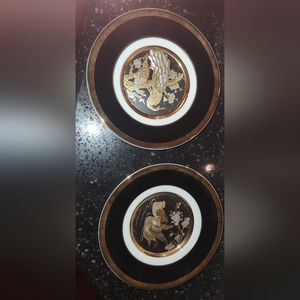 2 small plates w 24k rim. See info.